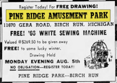 Pine Ridge Amusement Park - Sep 02 1966 Article (newer photo)